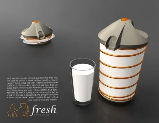 The Fresh shrinking milk jug