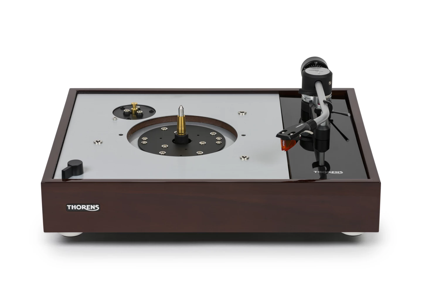 The TD 1500's sub-chassis is decoupled from the upper shelf by three adjustable springs
