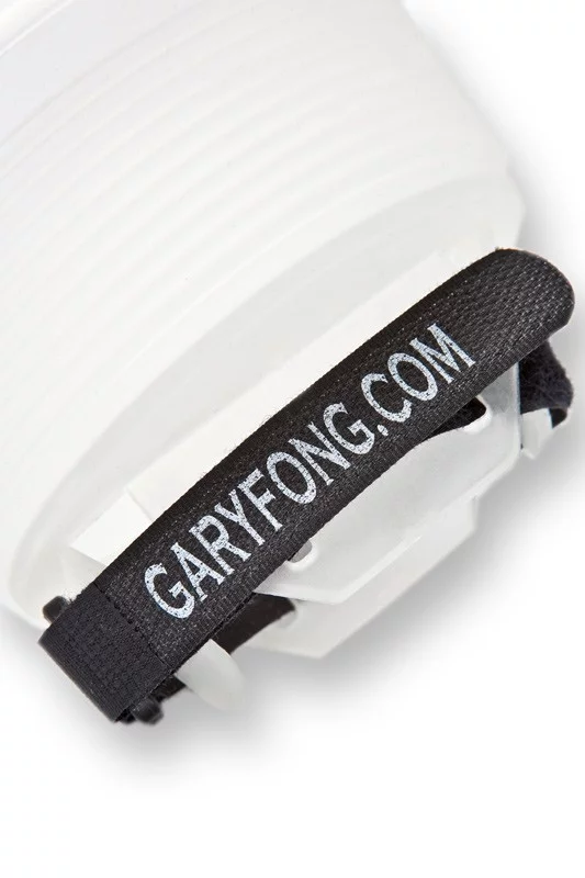 The Gary Fong Lightsphere Collapsible Speed Mount features a strap which is pulled tight to attach it securely