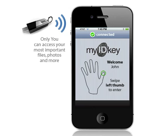 myIDkey connects to smartphones through Bluetooth