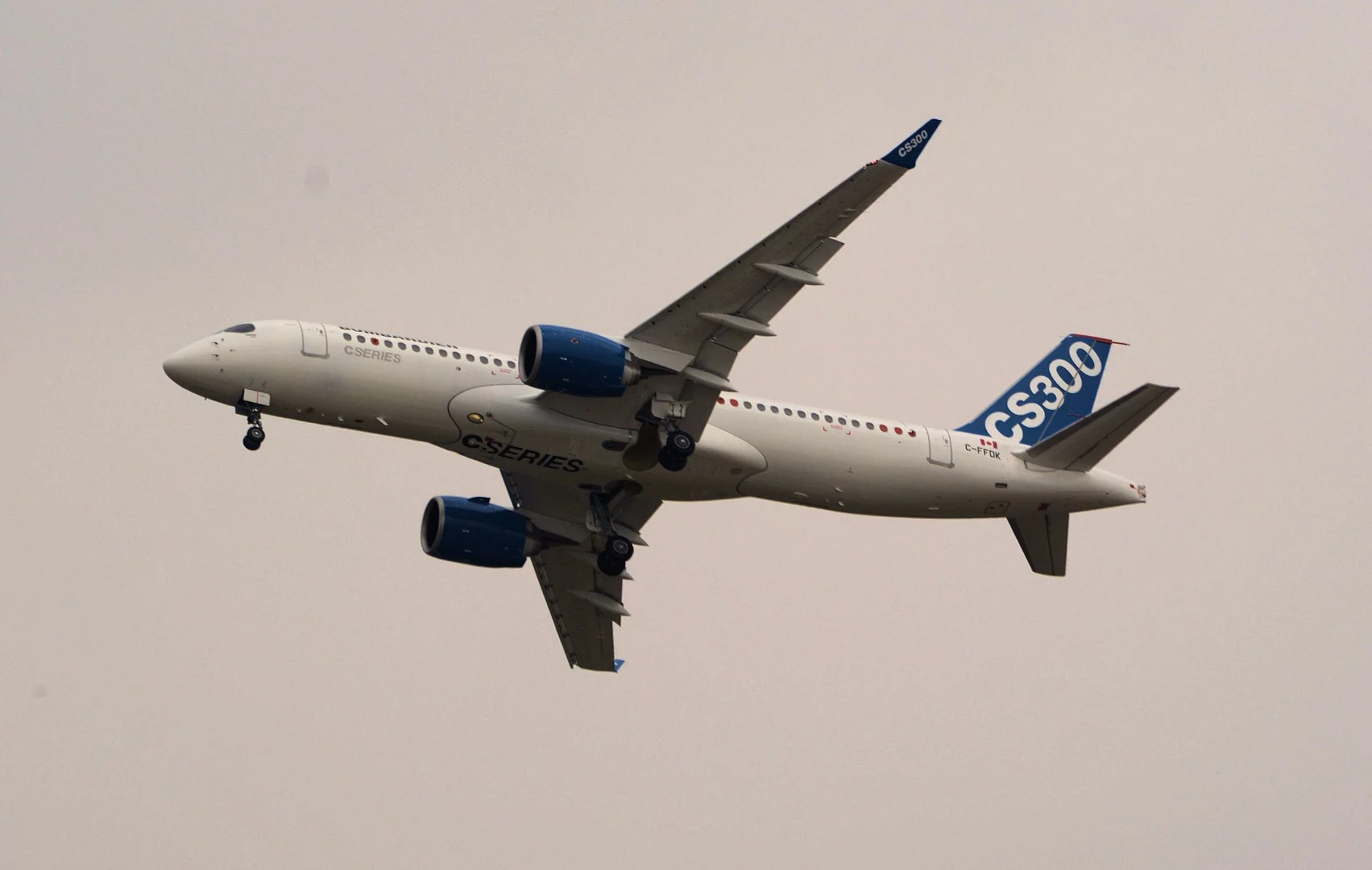 Despite a rather gloomy day at Le Bourget, Bombadier has high hopes for its new CS300 commercial jet