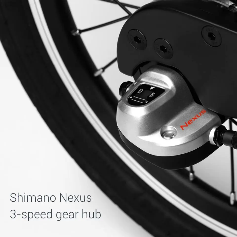 When the battery goes flat, there's a three-speed Shimano hub to make pedalling easier