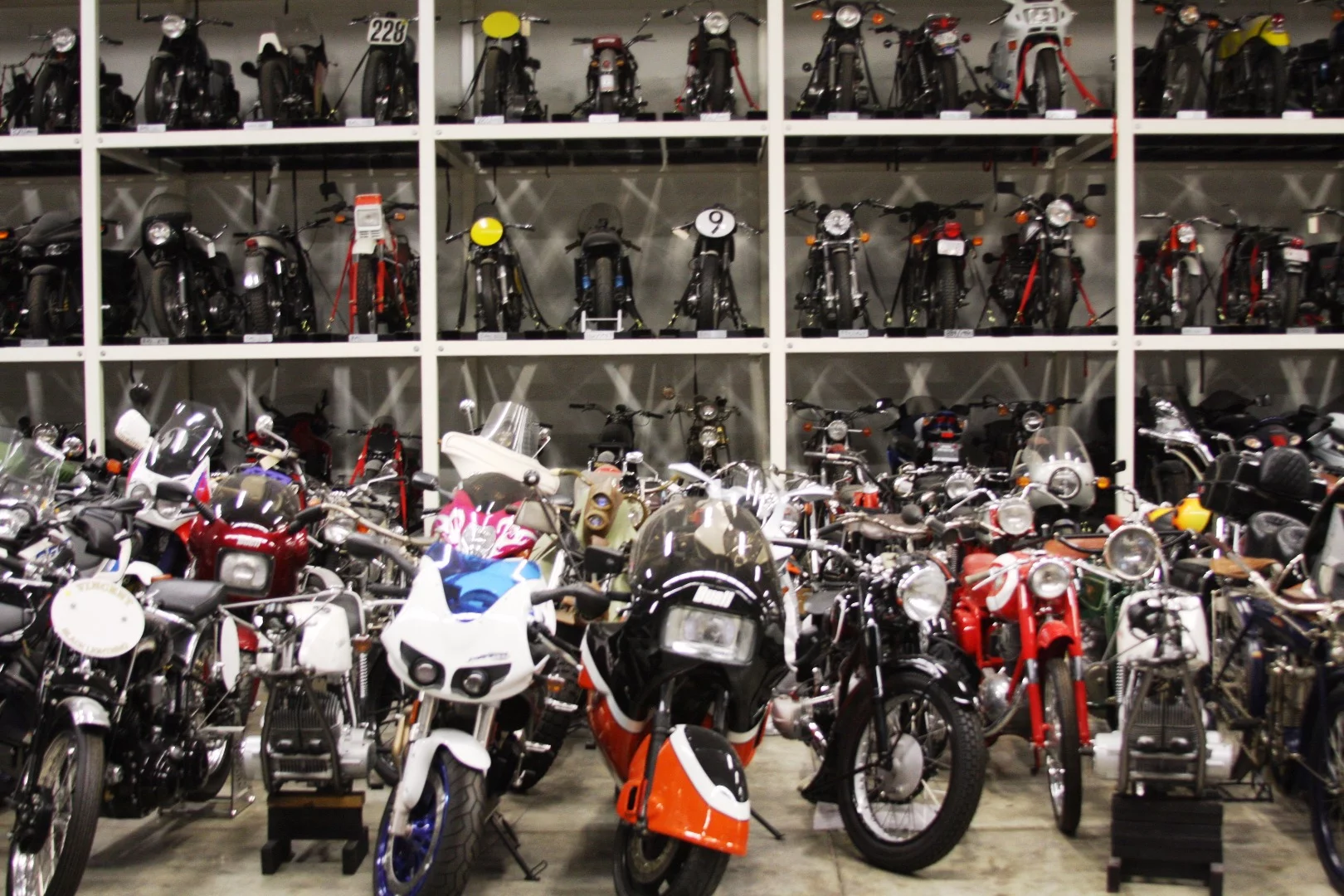 Another look at the storage racks. Once the museum opens it's expansion, expected to debut at next years Barber Vintage Festival many of these will be on display.