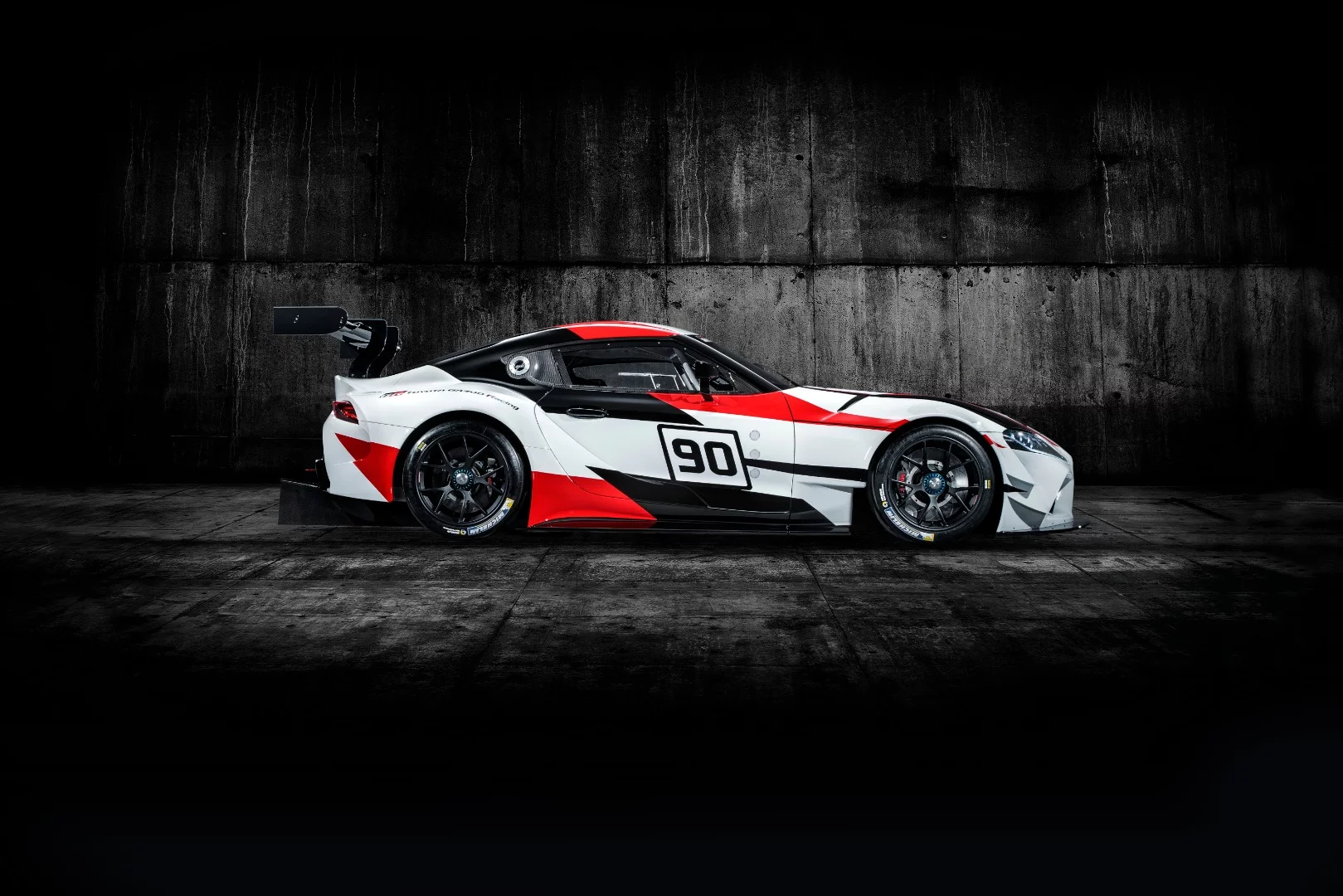 The racing livery on the concept features a huge “90” on its doors, referencing the car being the fifth-generation of the Supra