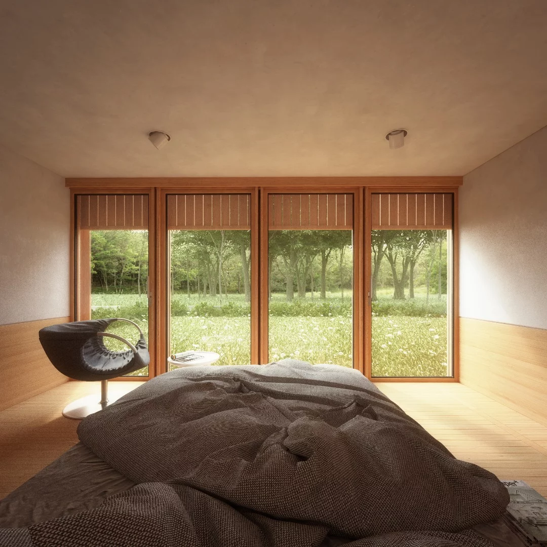 Yin & Yang house master bedroom