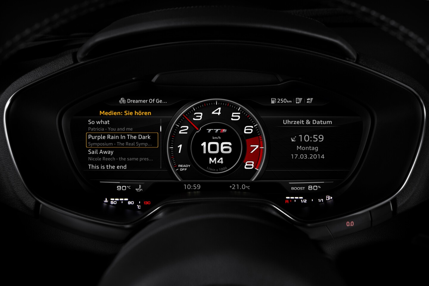 The TTS features a special "sports" mode on the virtual cockpit