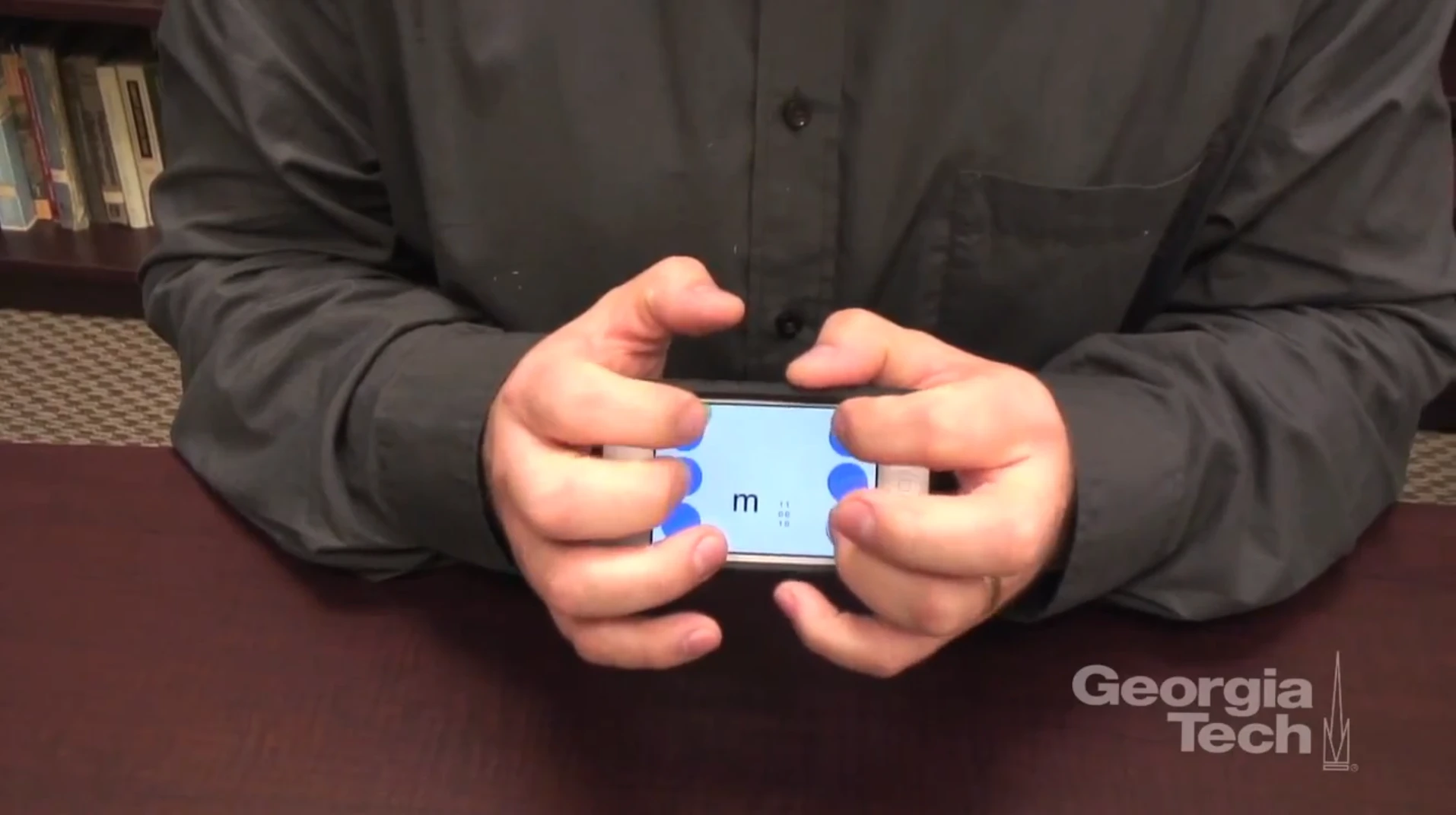The act of typing with the app closely mirrors that of using a Braille standard keyboard