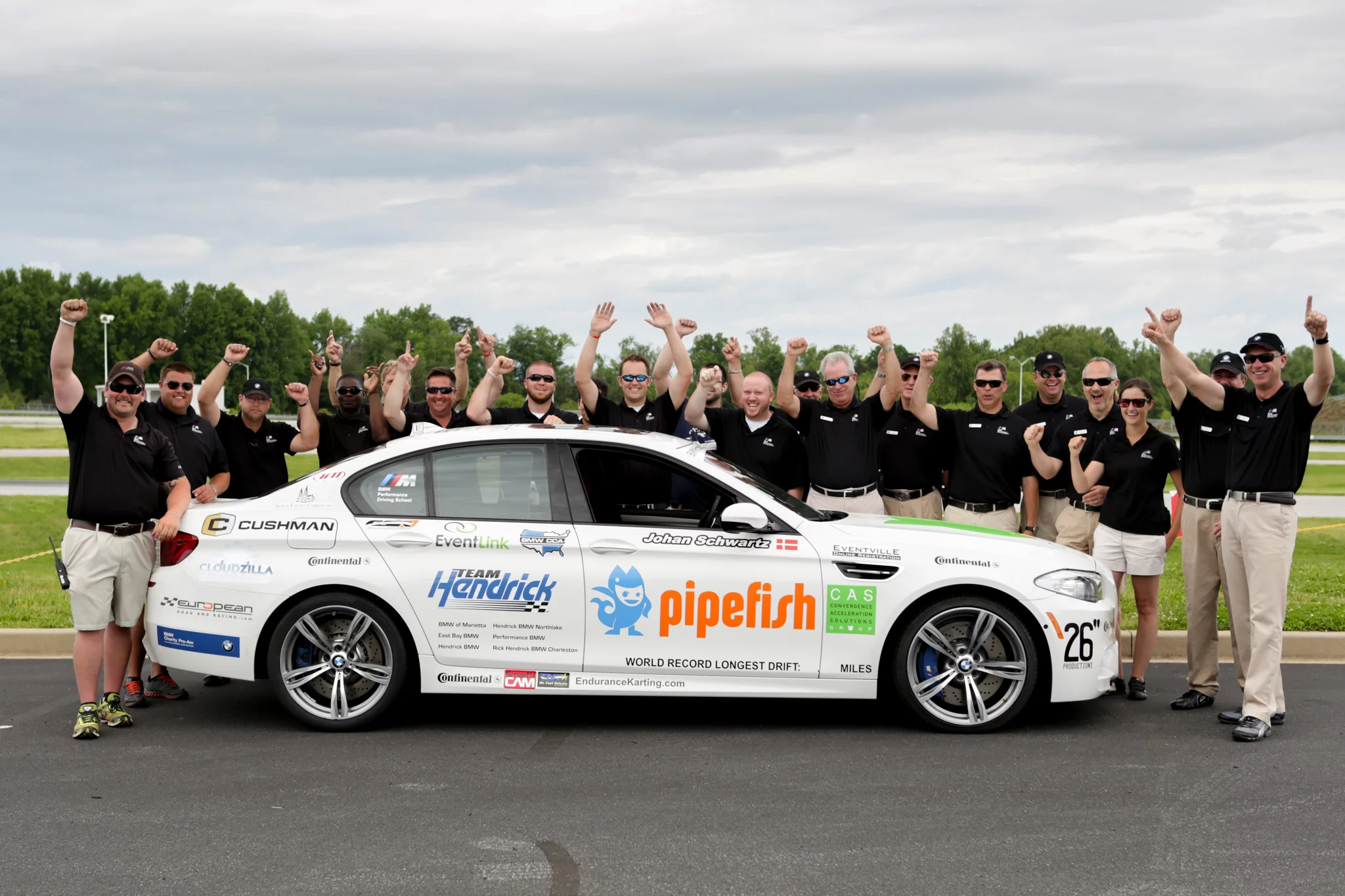 The BMW Performance Center team after setting the new record