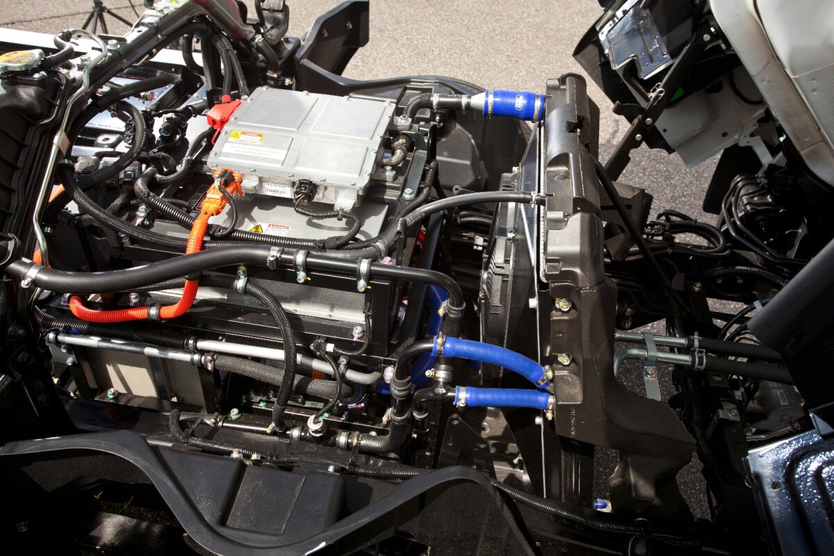 The E-Cell's underbody looks very different to a regular truck's setup