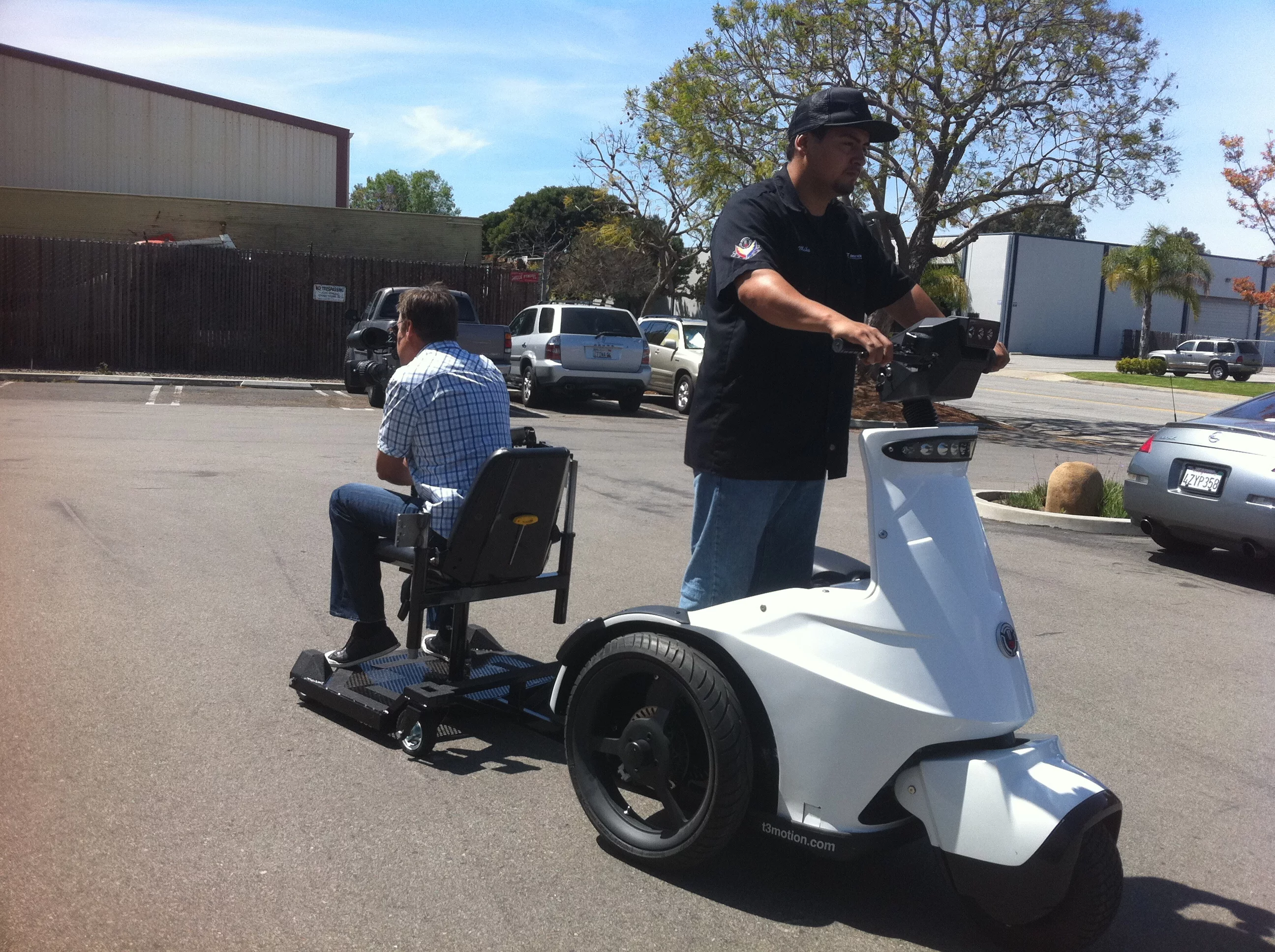 The T3-41 trailer's chair can be rotated 360 degrees