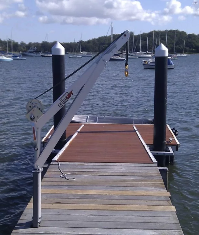 Spitzlift's miniature crane on a pier