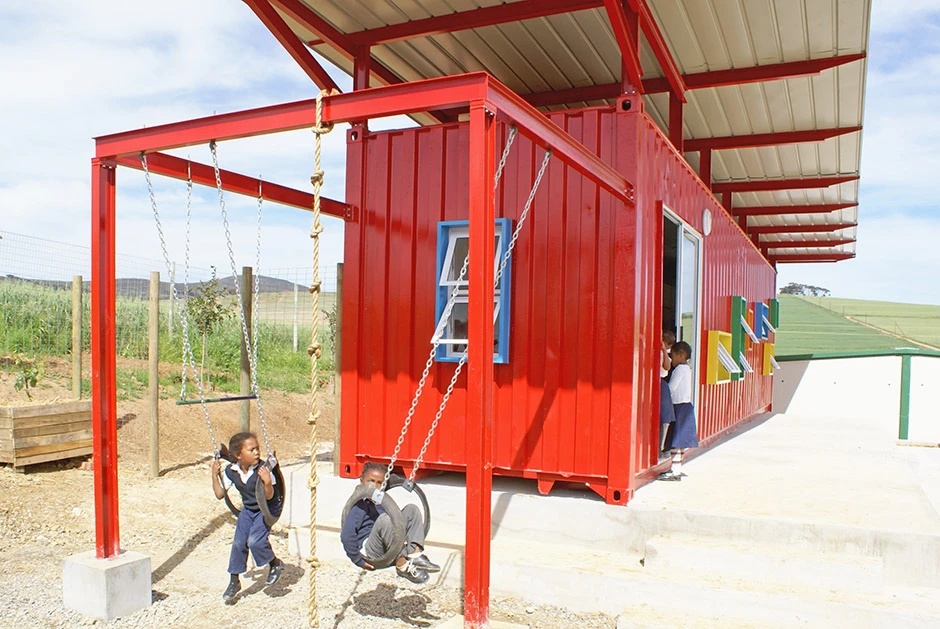 An amphitheater, play area and vegetable garden have been included as part of the site
