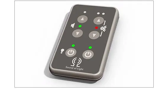 Sound of Light remote controls both audio and lighting output