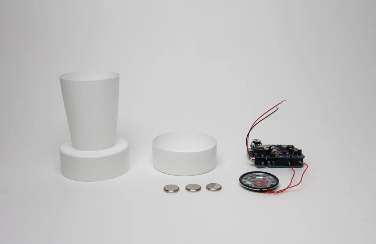 The cone with the electronic components