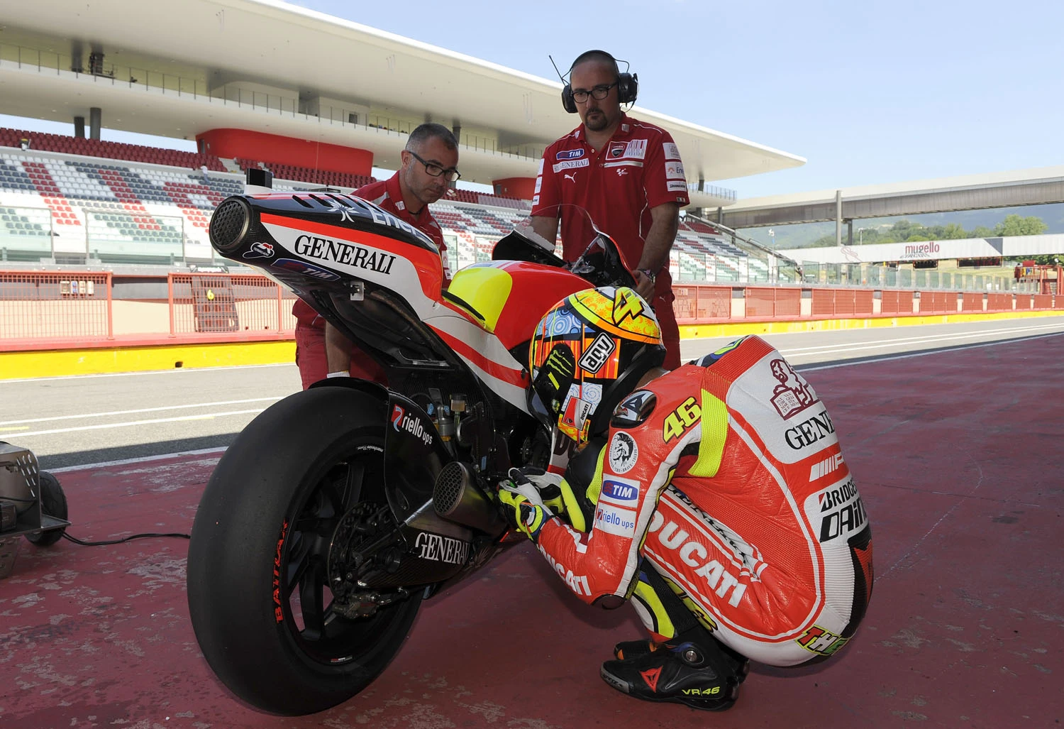 Rossi says a little prayer - is he asking for a traditional chassis?