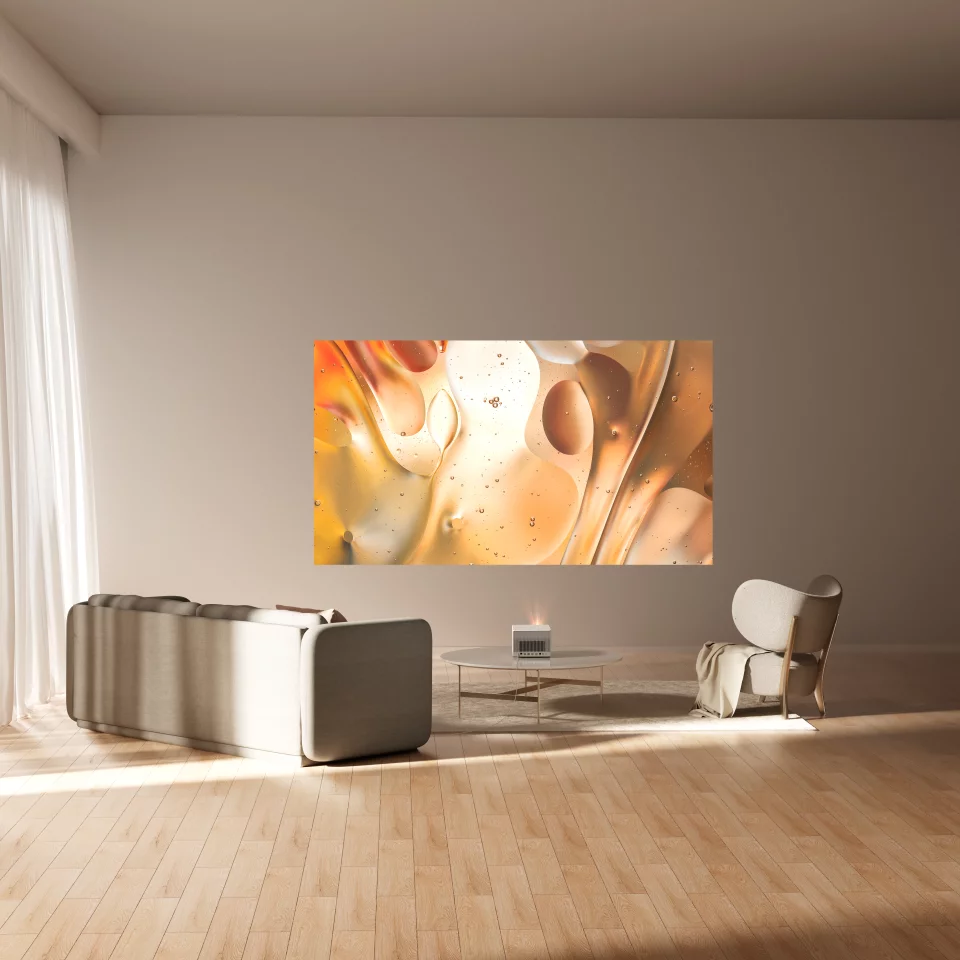 The Horizon Ultra 4K smart projector has a throw ratio of 1.2 to 1.5:1, and can project images at up to 200 diagonal inches