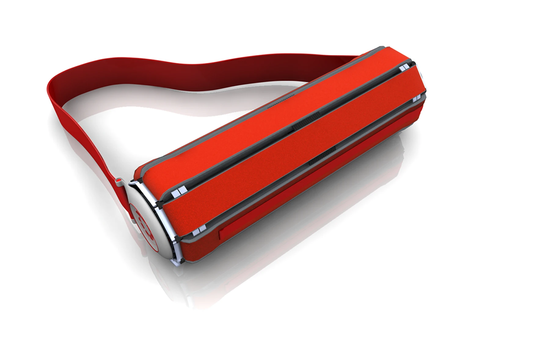 All rolled up - Rolltop's display is wrapped around its central column for transport