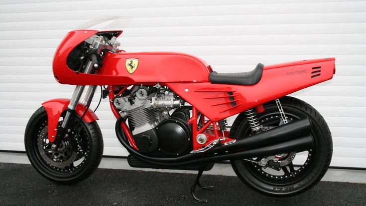 When highly reputed MV Agusta 'guru' David Kay set about building this unique piece of engineering from scratch, he asked for and received the blessing of Ferrari, then set about the most exquisitely detailed one-off machine one can imagine, with over 3,000 hours of his time.The engine is a 'scratch built' 900cc, transverse, double overhead camshaft, four cylinder, eight valve unit with magnesium and alloy casings, driven through a five speed gearbox. The tubular chassis is made of Reynolds 531 tube, engineering on the motorcycle is irreproachable and the detail is quite astounding. Finished in 1995, the Ferrari 900 sold at Bonhams’ Stafford sale in April, 2012, for GBP 85,500 (US$139,066)