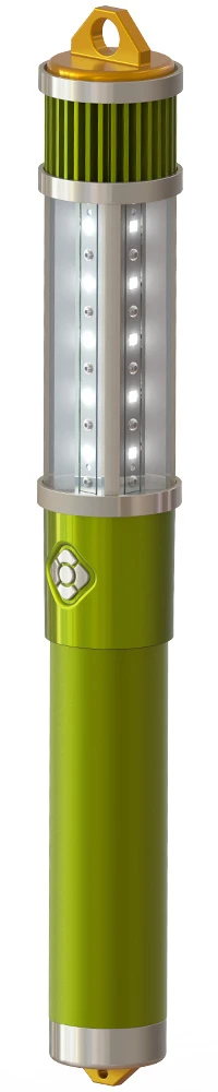 The Zyntony Torch is made of aircraft-grade aluminum in a shape similar to that of a flashlight