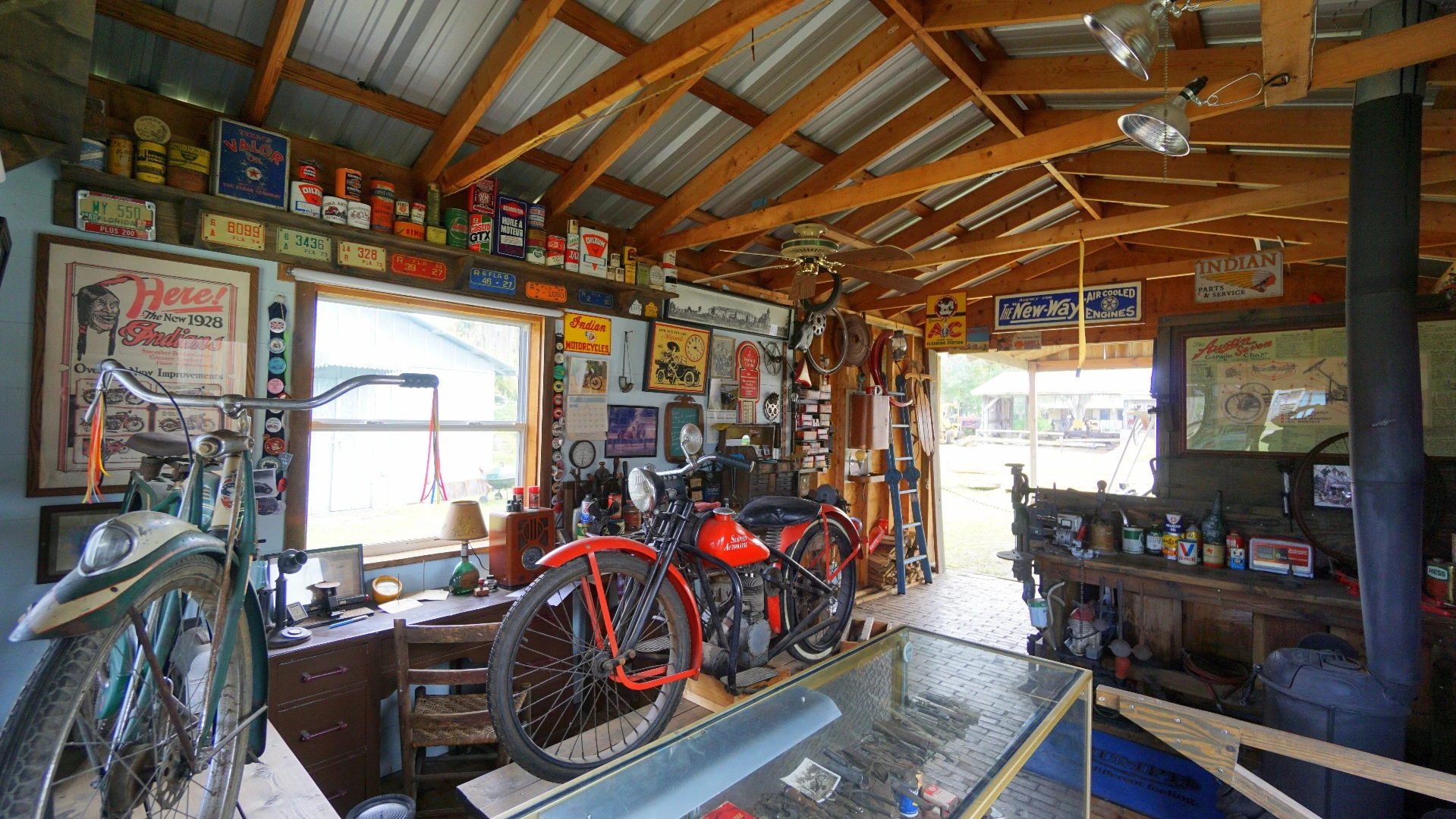 This motorcycle shop display and much of what you will see here is display only - the entire Village is a labor of love