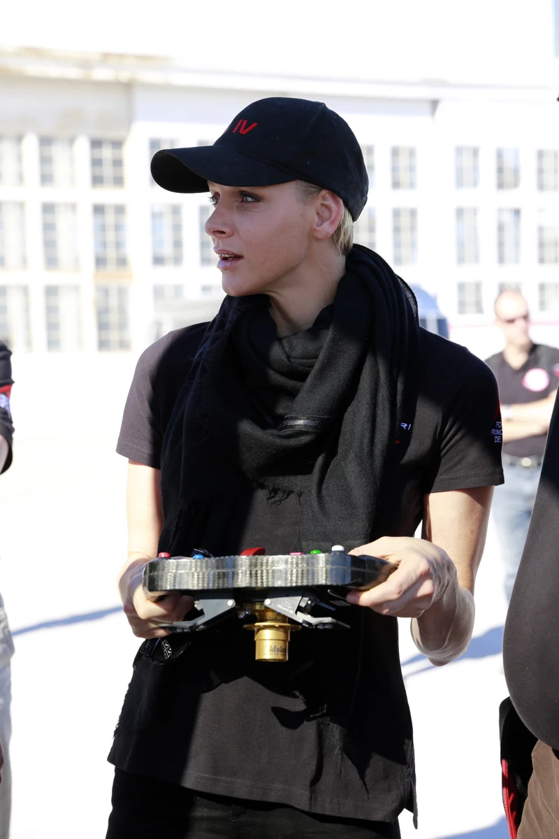 Princess Charlene arrives for the VBB-3's unveiling (Photo: Denis Boussard/Venturi Automobiles)