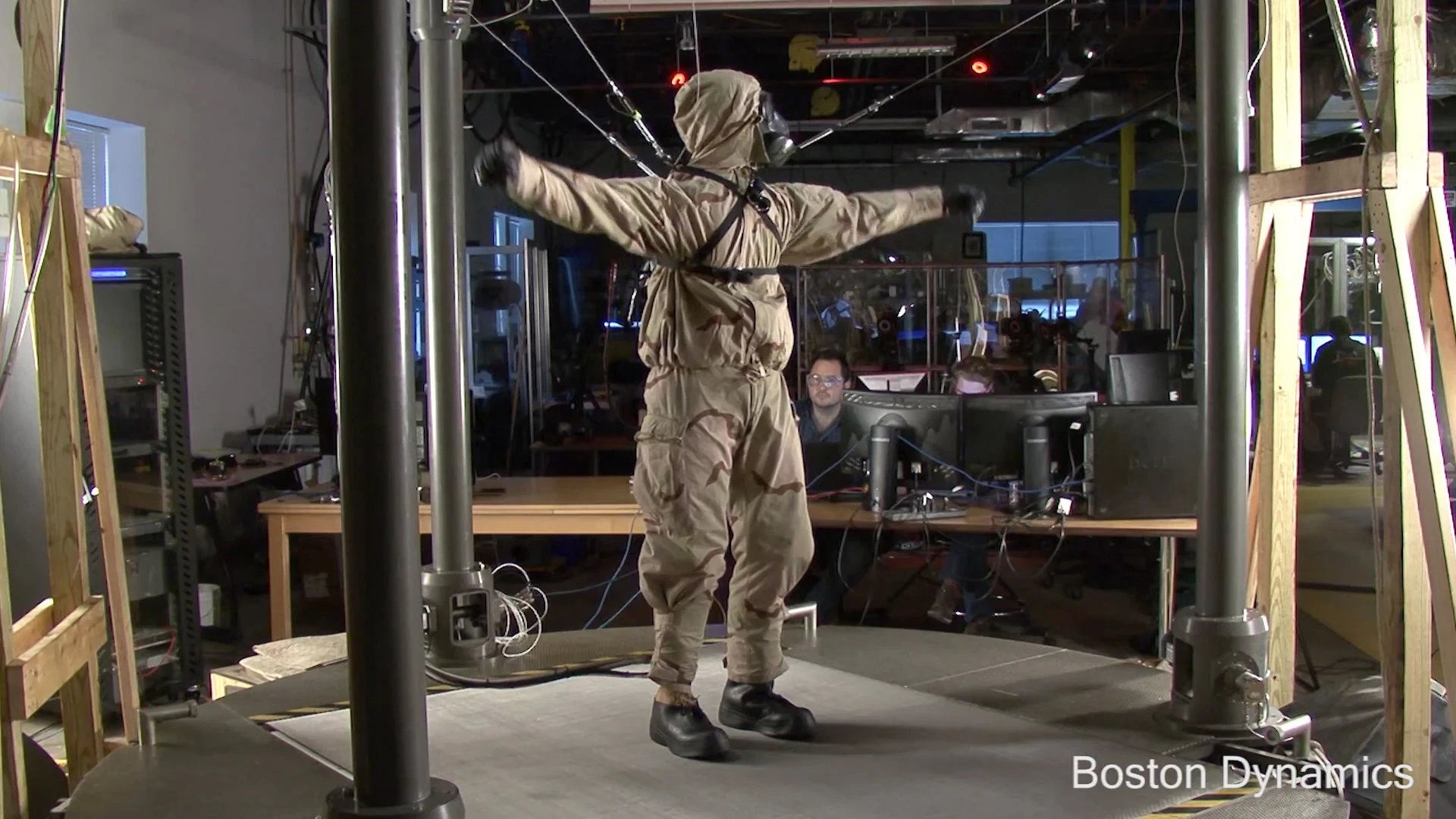 Boston Dynamics' PETMAN stretches both arms out
