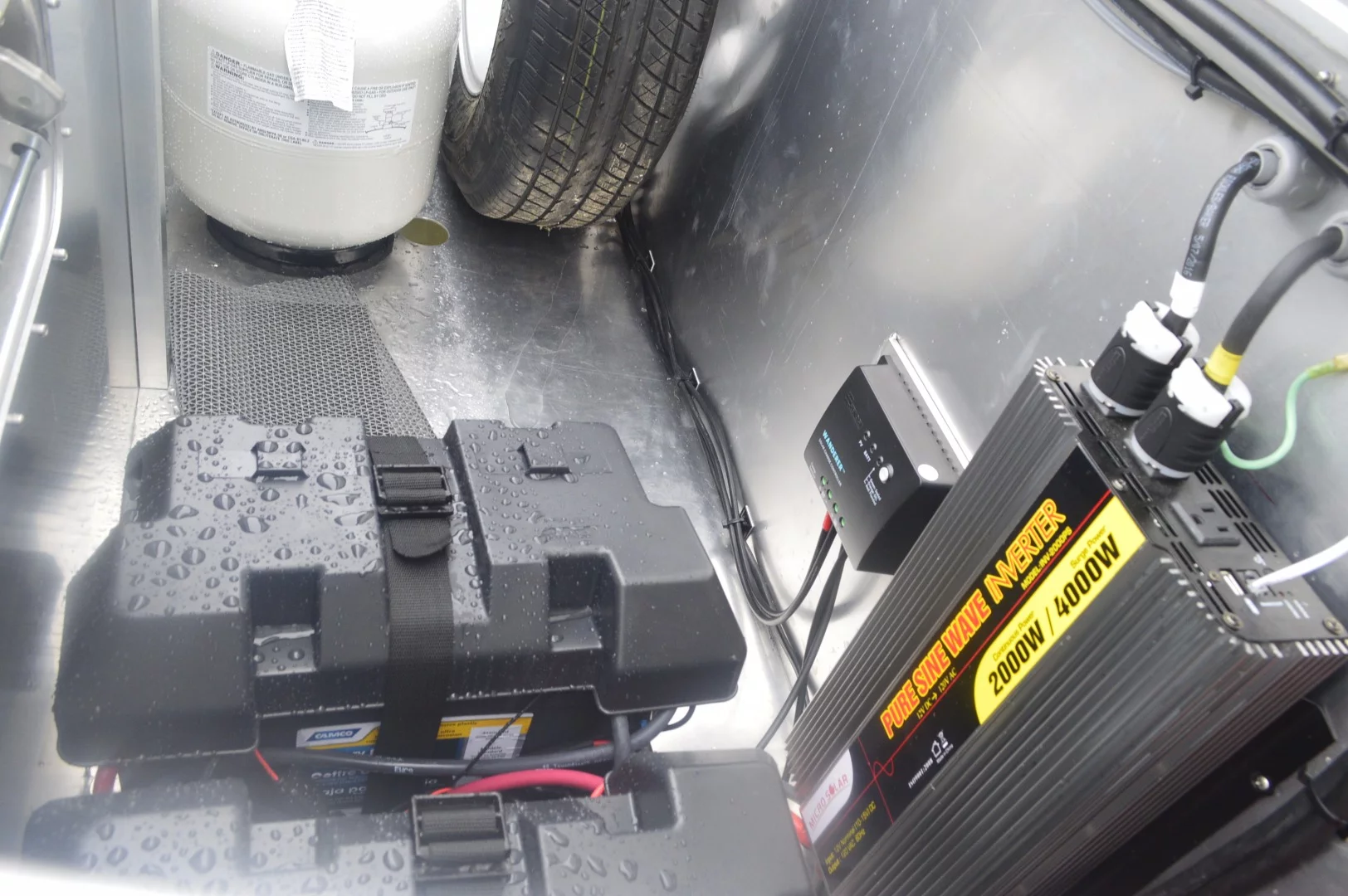 Nuthouse offers electrical package and 100W solar panel options on the Acorn trailer