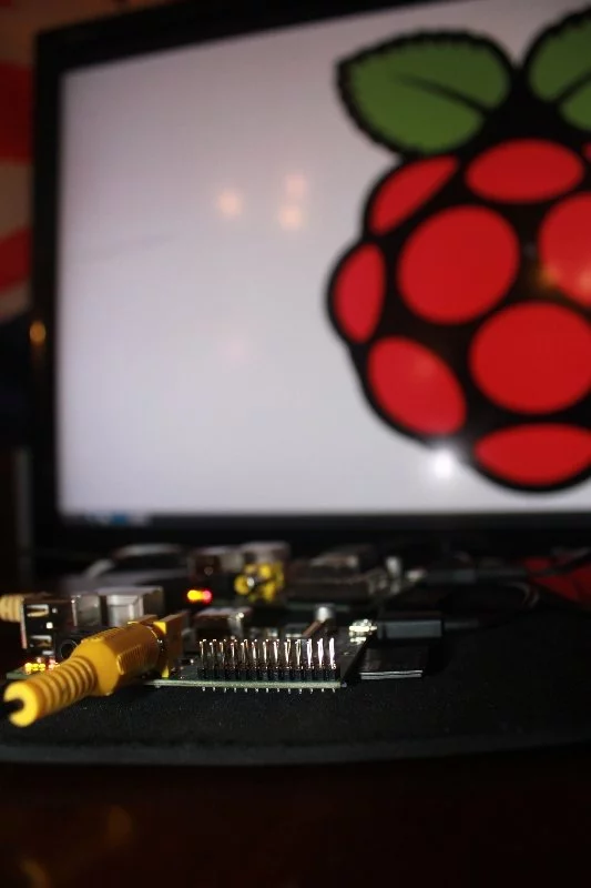 Two Raspberry Pi computers (bottom) are used to power the subtitle interface and TV screen (Image: Will Powell)