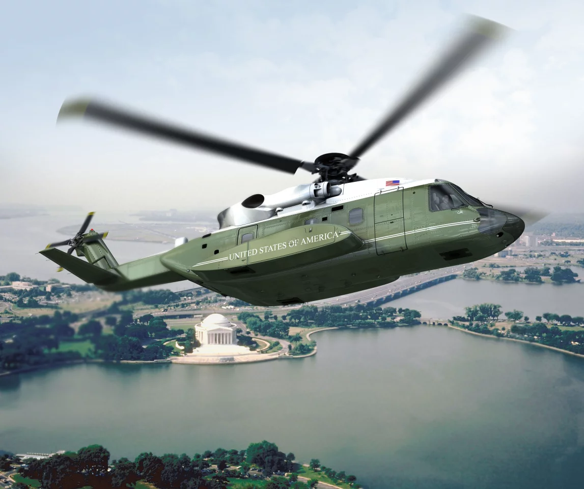 Rendering of the VH92, which is based on Sikorsky's dual-engine, medium-lift S-92