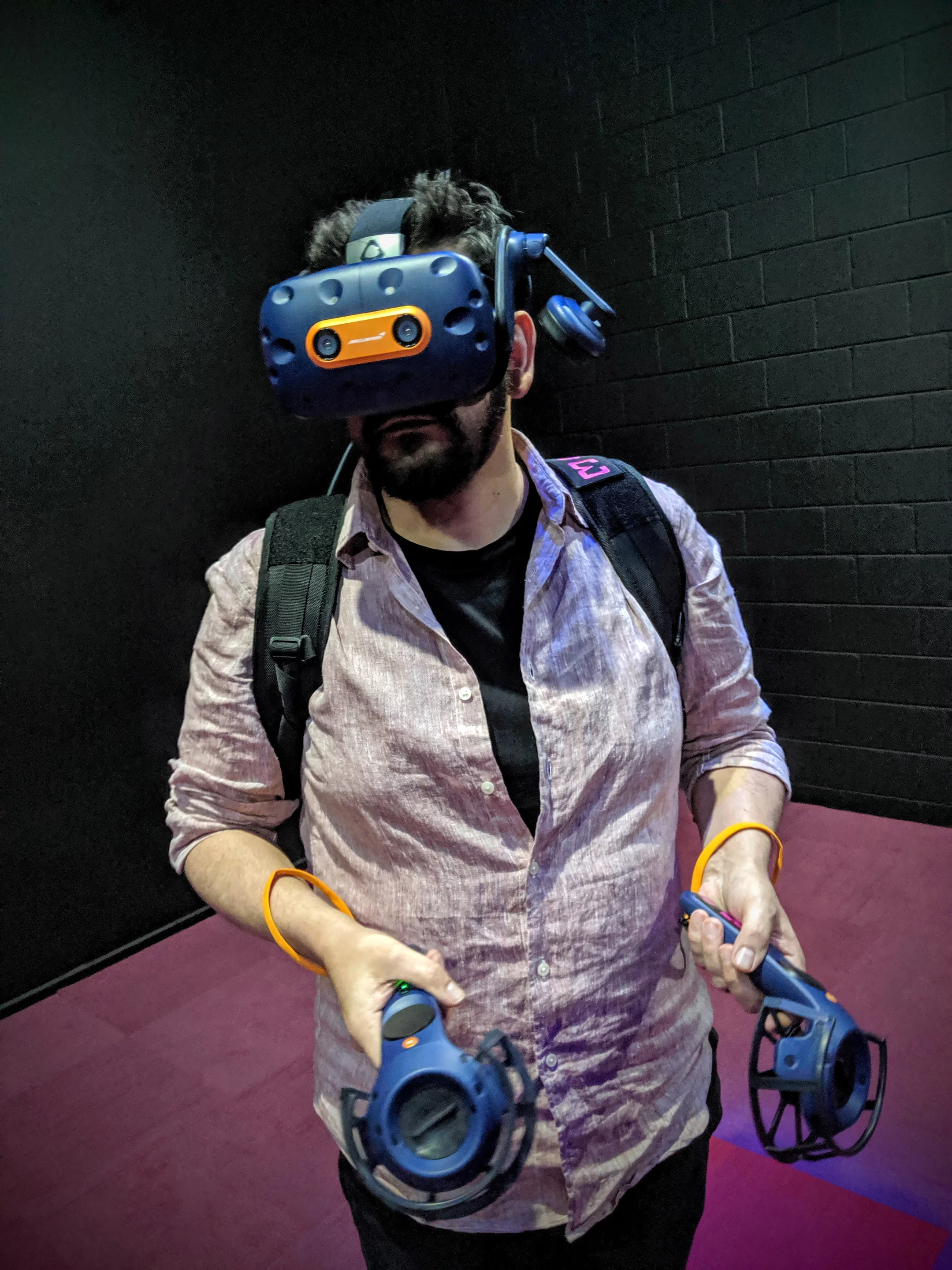 Autron VR uses Vive Pro headsets, which have a combined resolution of 2880 x 1600 pixels and a 110 degree field of view