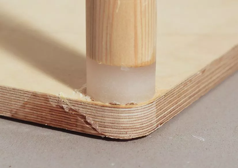 After an initial attempt involving charges made of gunpowder proved to be ineffective (and dangerous), the team settled on a design with each piece of the chair held together using wax joints fitted with nichrome wire