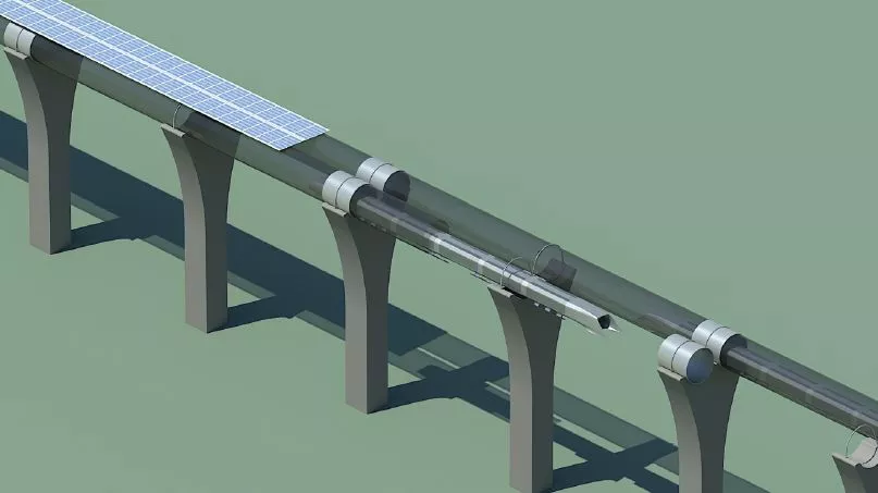 A cutaway view of the Hyperloop tube