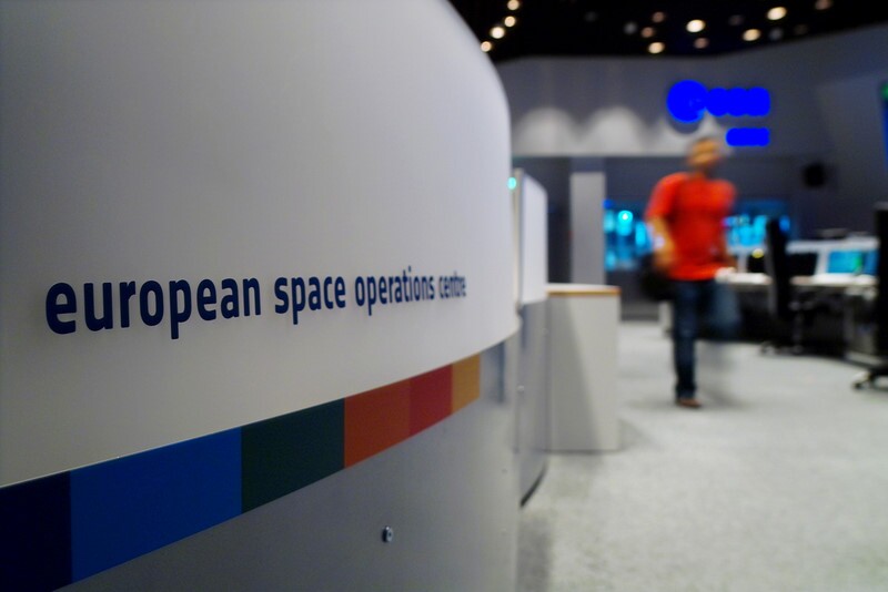 The Main Control Room at ESA's European Space Operations Centre in Darmstadt, Germany