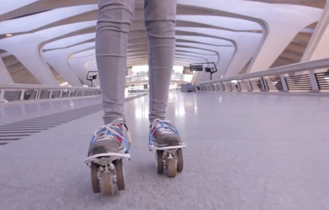The Rollkers strap to shoes of all sizes