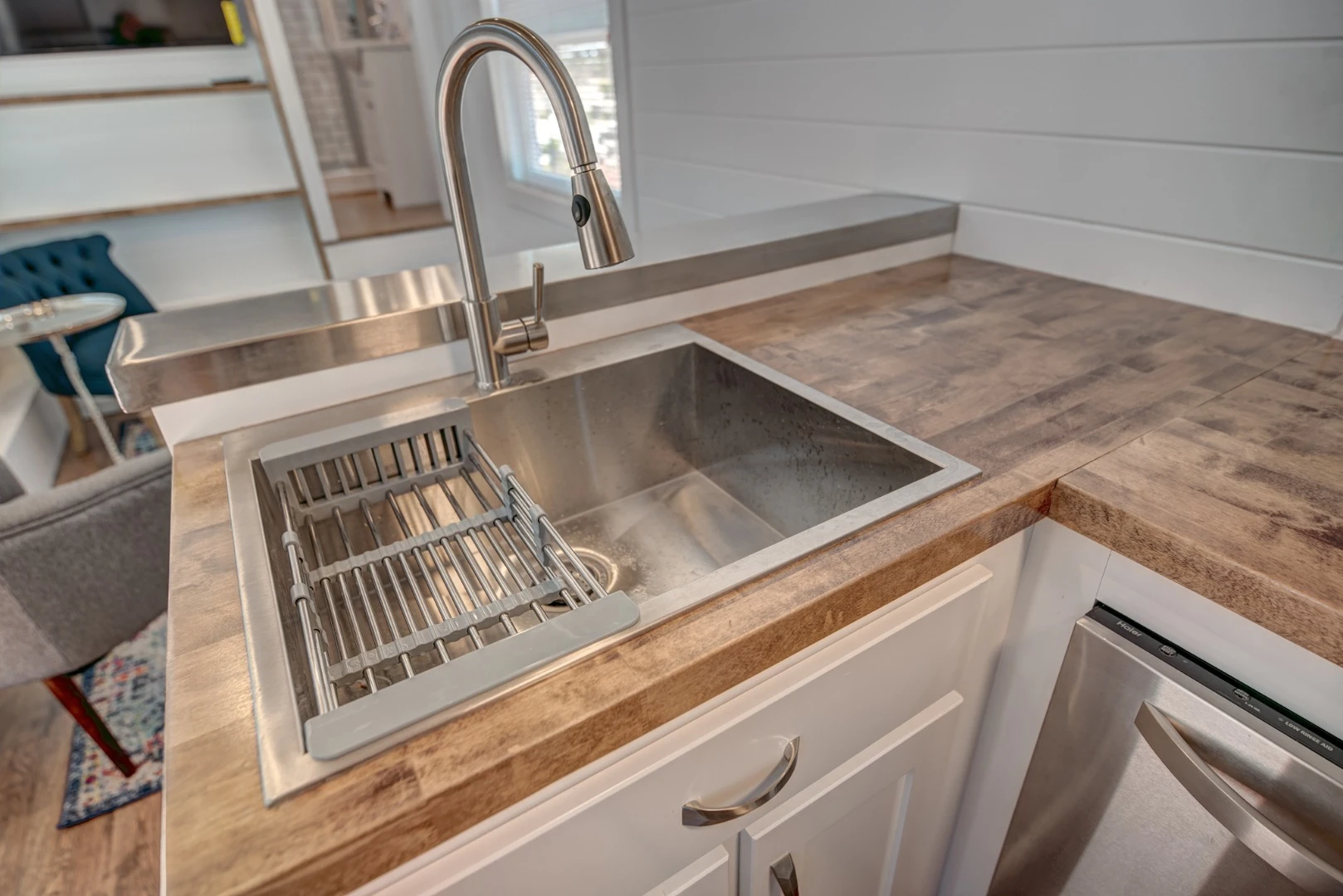 Kitchen inside the Journey tiny house, by Alabama Tiny Homes