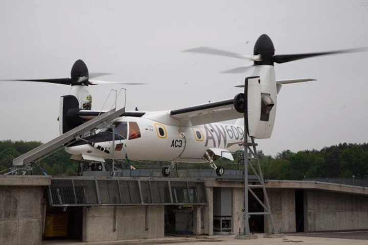 Aircraft AW609 A/C3 recently underwent restrained ground testing in Italy