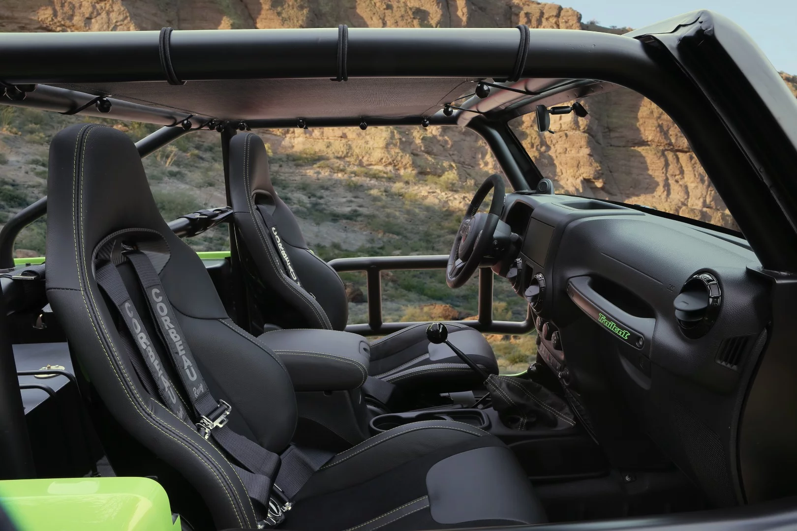 The Trailcat's interior is kitted out with Dodge Viper seats