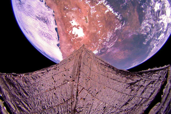 The final image sent back by LightSail 2, before the mission came to an end as the spacecraft burned up on reentry into Earth's atmosphere