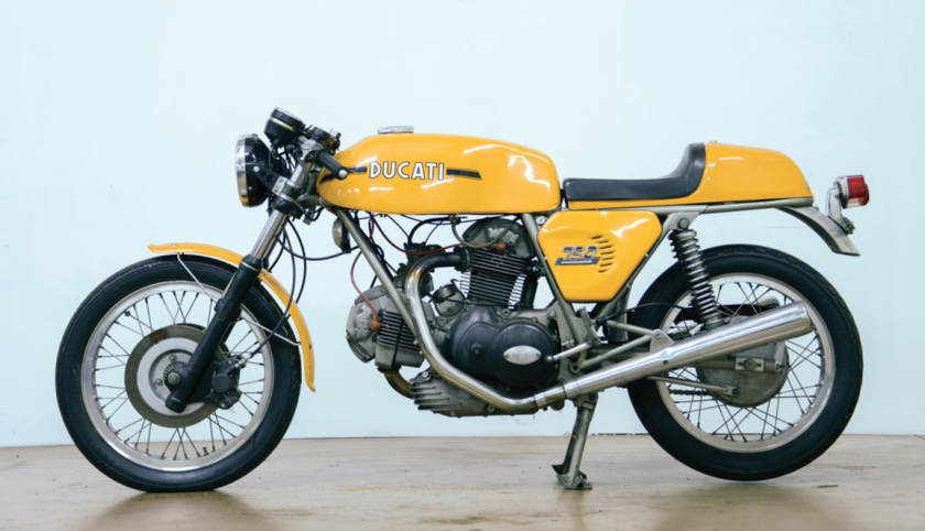 Not as valuable as the original green frame Ducati 750 SS which kicked off Ducati's domination of superbike racing when it was in its infancy, the elegant Ducati 750 Sport is quickly establishing itself as a price leader at motorcycle auctions and represents a solid investment. This 1973 model fetched €32,760 ($34,745)