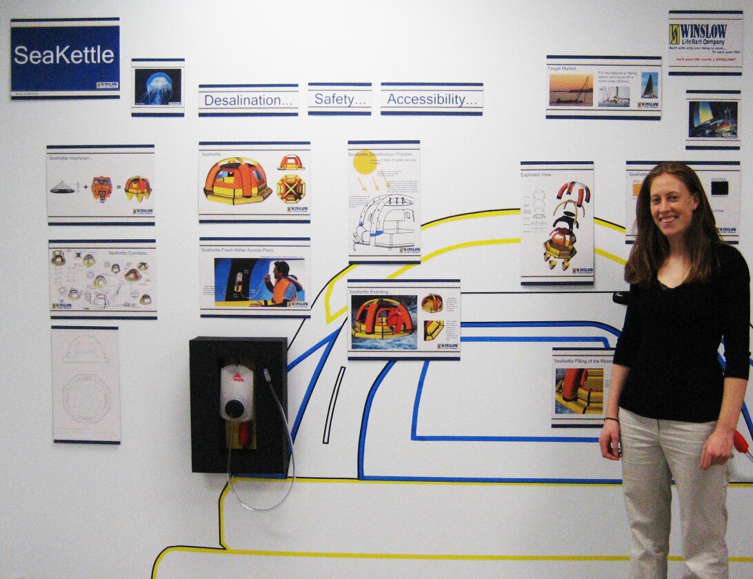 Kim Hoffman at the SeaKettle presentation board