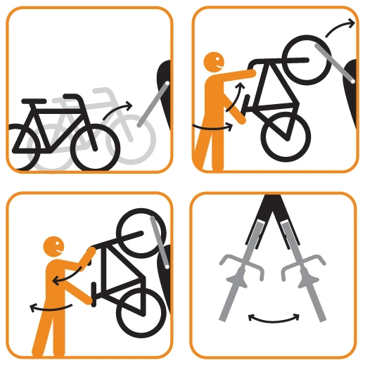 The mechanical device requires no effort from the cyclist thanks to its automatic rollable moment construction