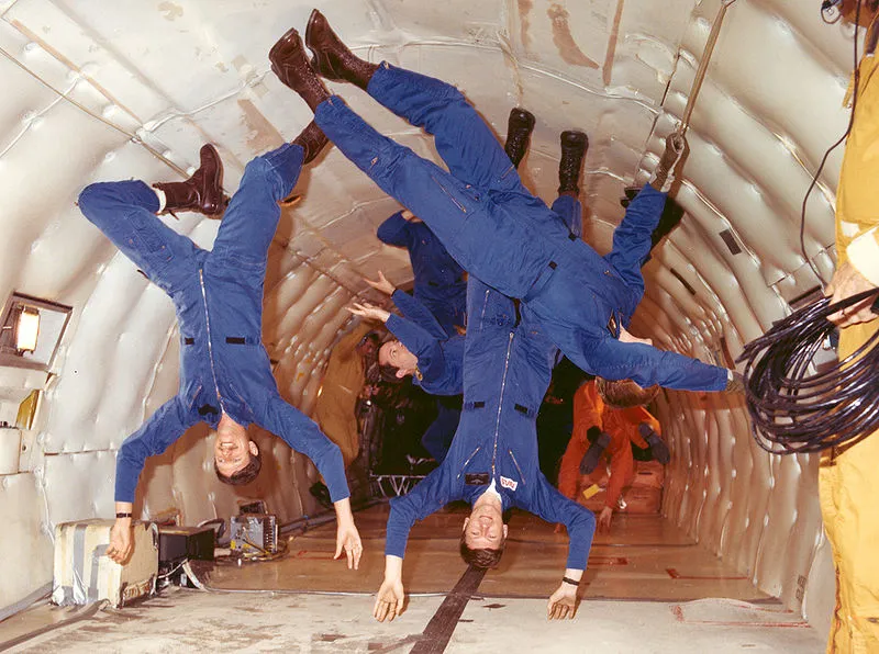 Astronauts training aboard the KC-135 aircraft, which inspired the proposed Zero Gravity Roller Coaster (Photo: NASA)