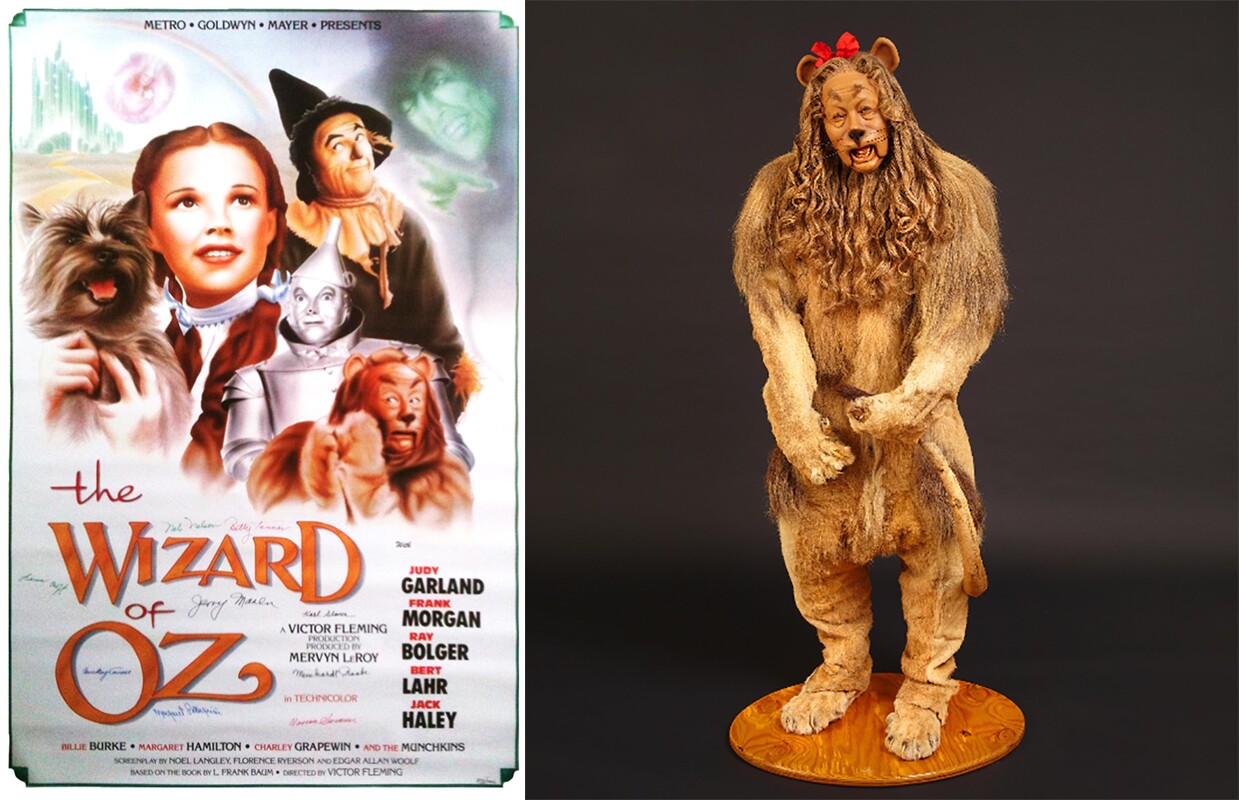 The Cowardly Lion Costume worn in The Wizard of Oz (1939) fetched $3,077,000 at a Bonhams auction