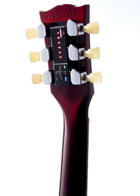 The Min-ETune system is described by Gibson as a compact robot tuning system that allows guitarists to spend more time actually playing, and less time worrying about staying in tune