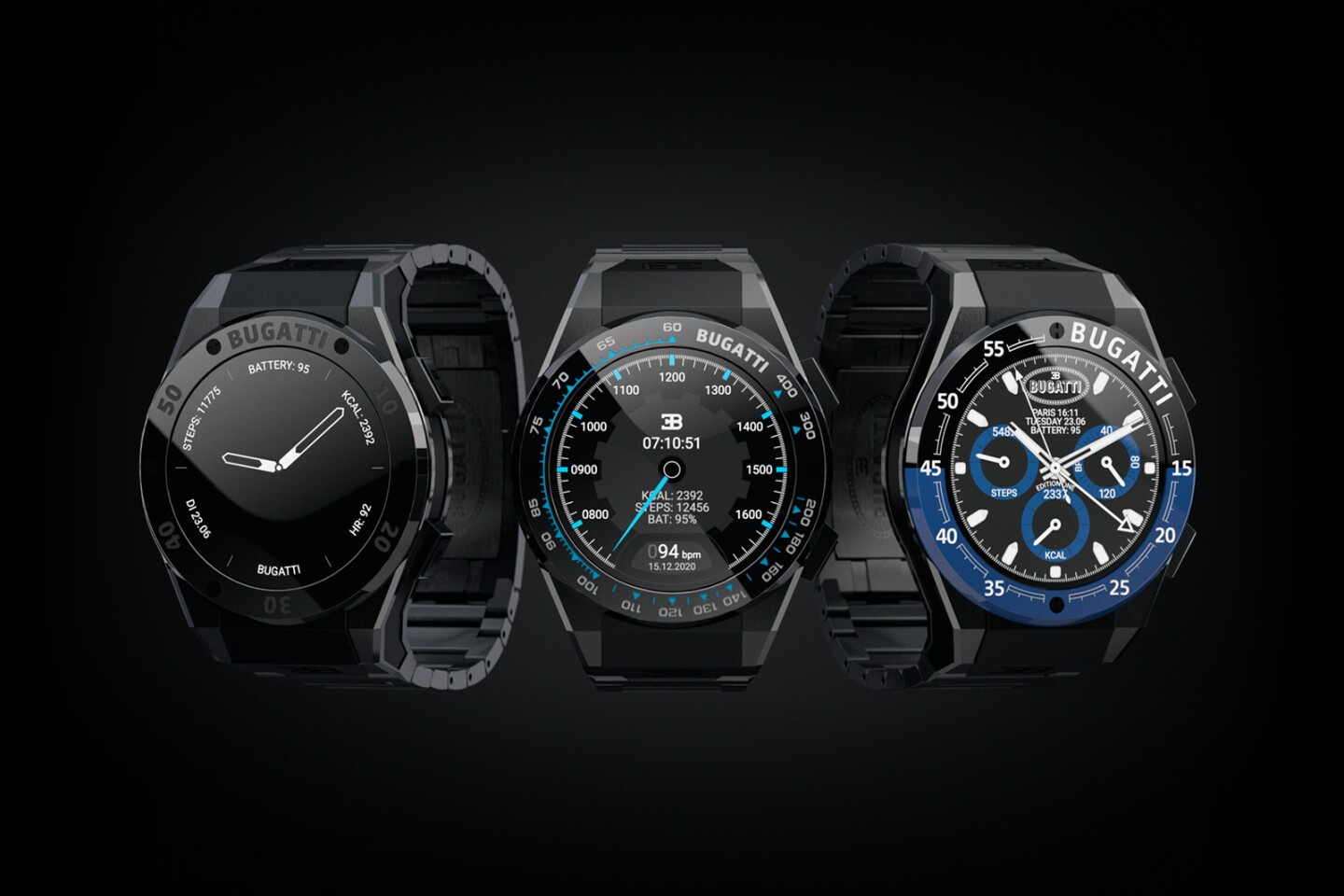 The three models are the same size but offer different styling