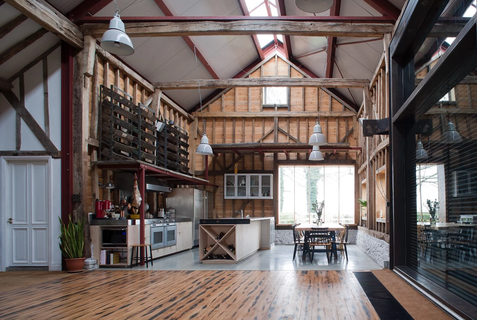 Inside the main kitchen and dining area