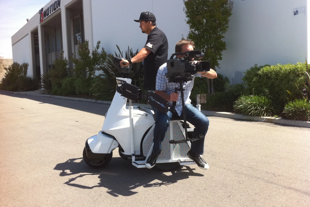 T3 Motion's new T3-MT electric standup vehicle is designed to accommodate camera operators using Steadicam or Glidecam systems