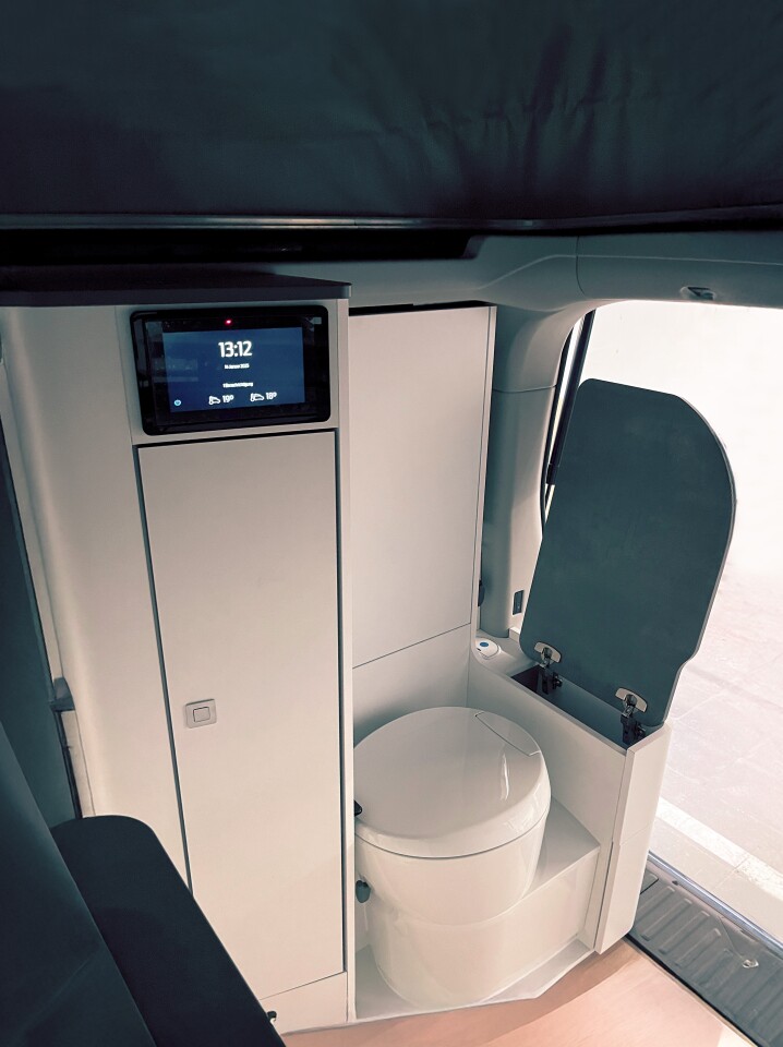 Ford doesn't show it in the initial photos, but we'd be surprised if the new toilet doesn't follow the old version in the Nugget Plus in getting a slide-out privacy screen to separate it from the kitchen and front of the van