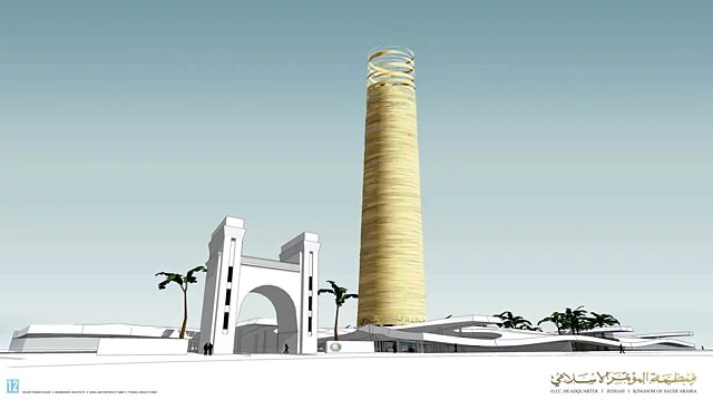 A visualization of the tower by day