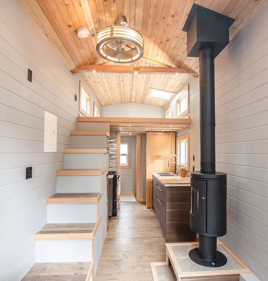 The Blue Heron's lighting/fan unit hangs from the ceiling
